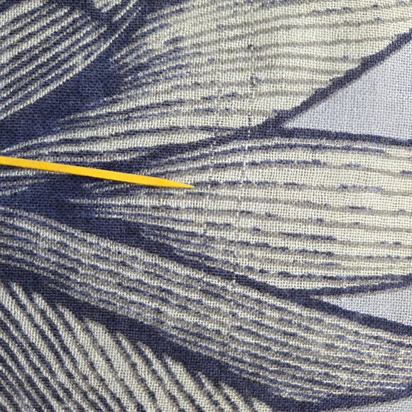 Kinross Silk Cashmere Scarf Blue Leaves - Picture 12 of 15